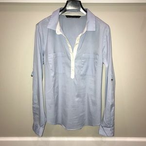 Zara Basic Half Button-Down Shirt